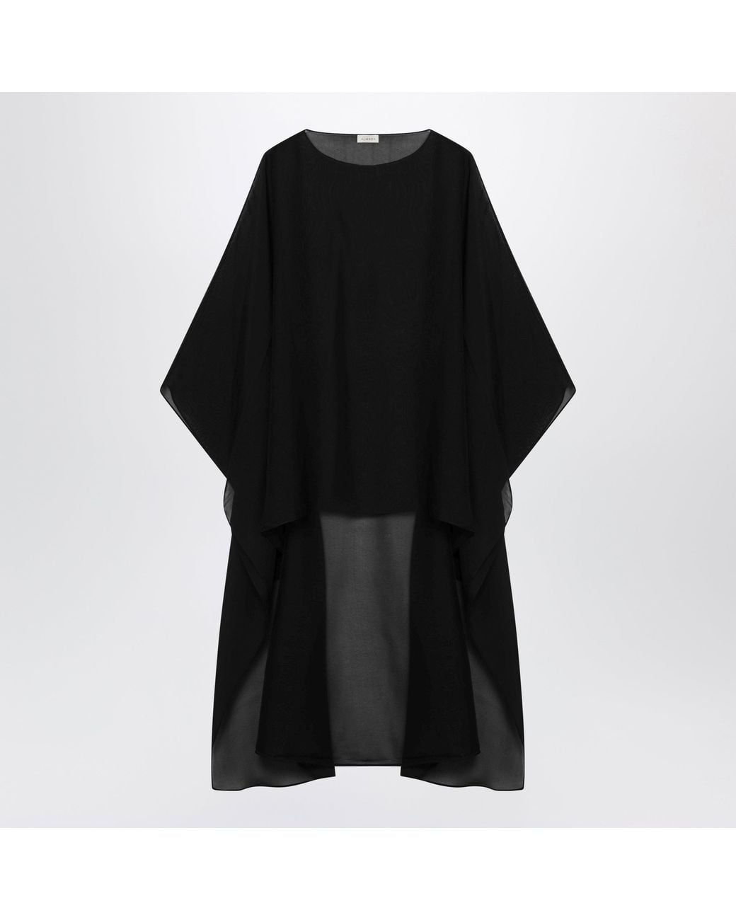 Almada Label Black Char Silk Chiffon Cape