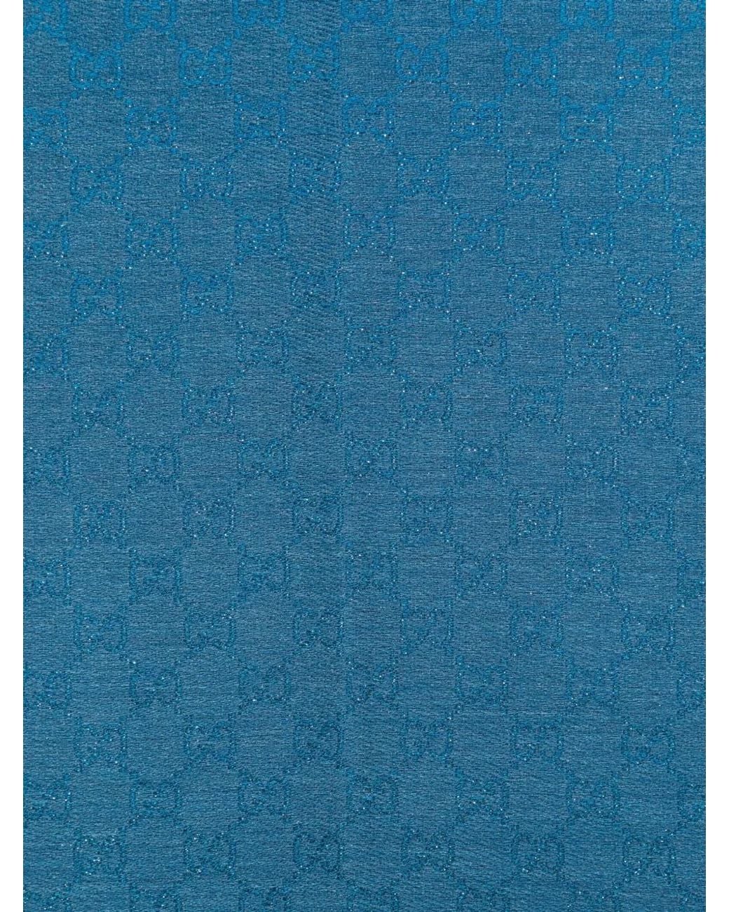 Gucci Blue Tessuti Gg Jacquard Shawl