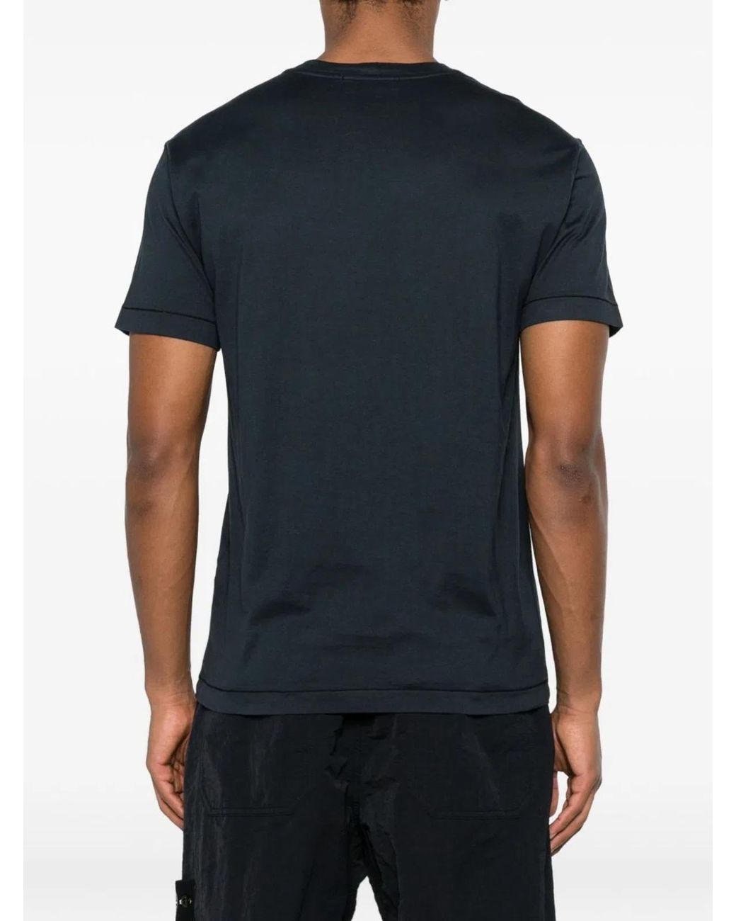 Stone Island Black Slim Fit T-Shirt With Compass Patch for men