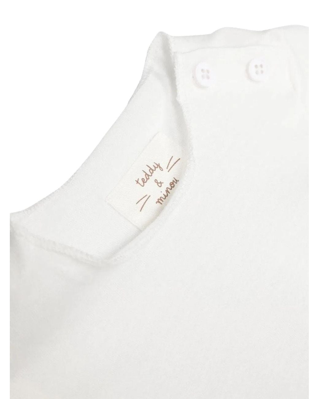 Teddy & Minou White Teddy & Minou Checkered Romper With T-Shirt