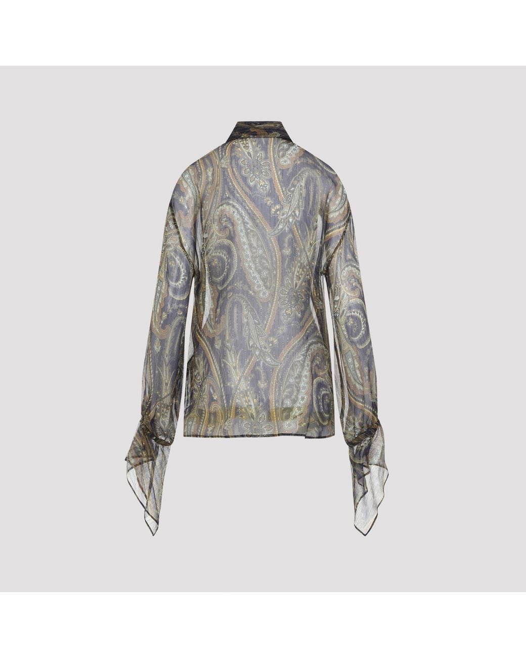 Etro Gray Multi Silk Shirt