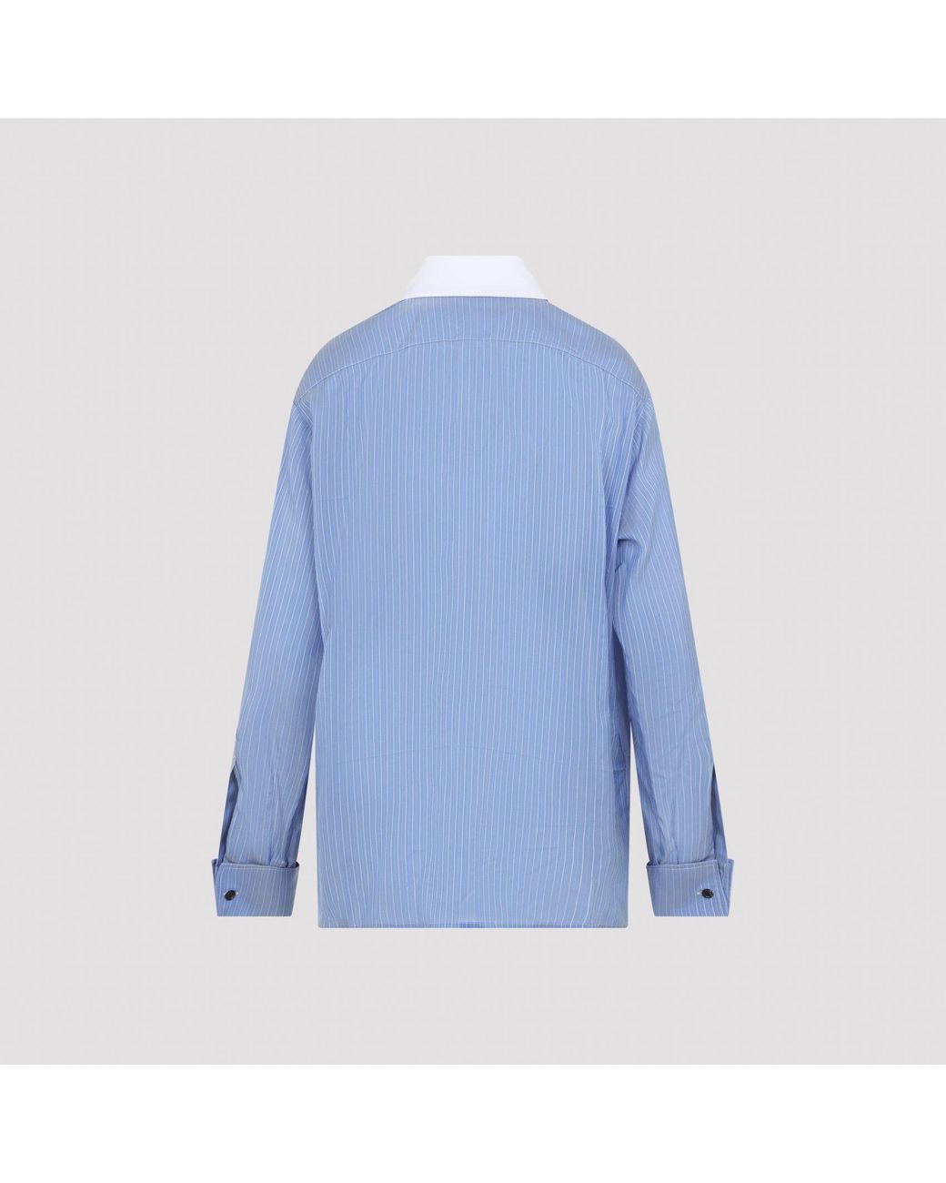 Bottega Veneta Blue Oxford Striped Shirt