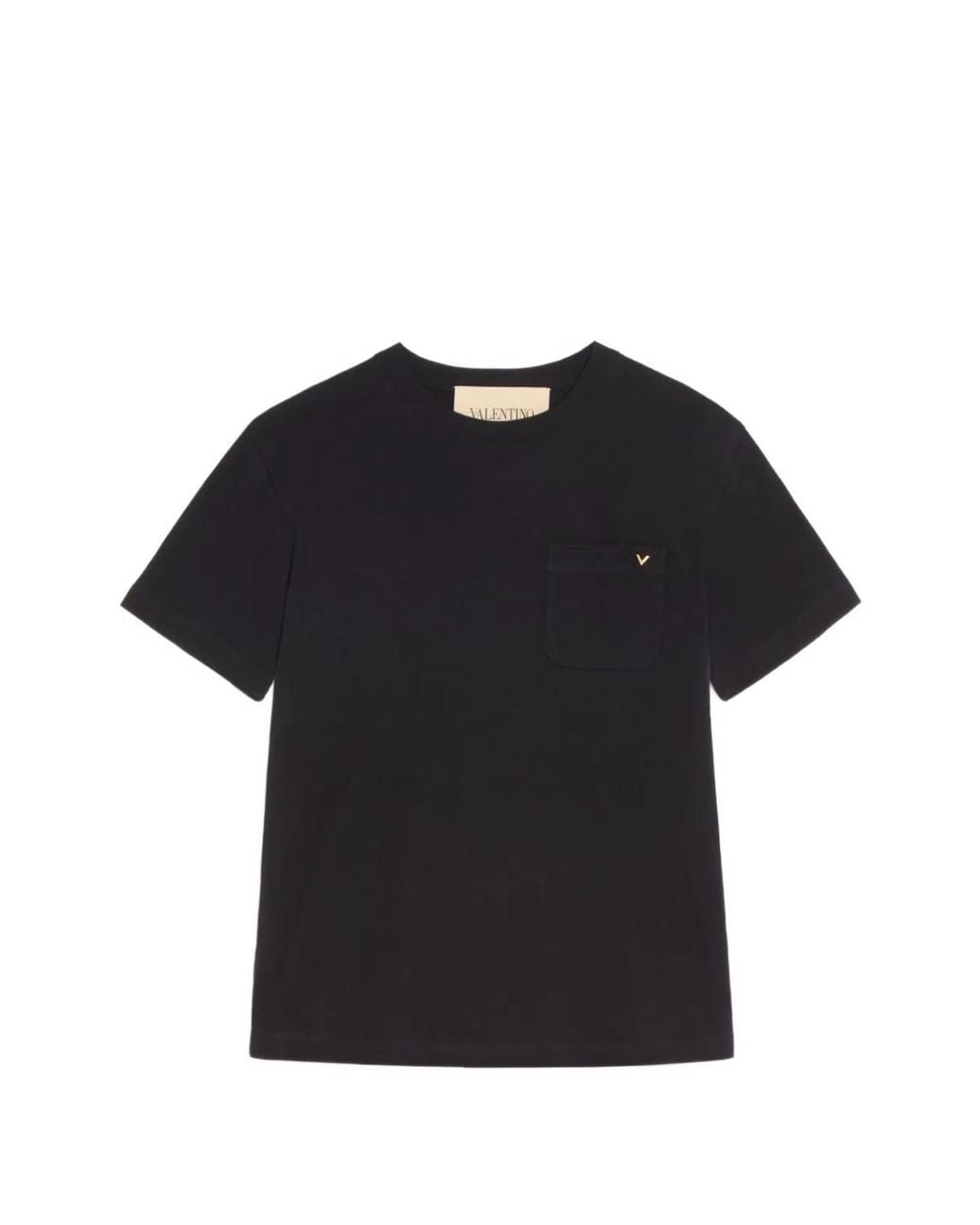 Valentino Garavani Black Cotton T-Shirt With Vgold for men