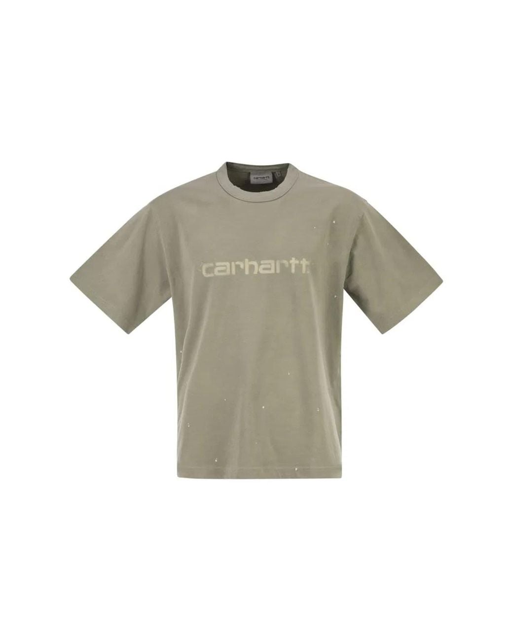 Carhartt Gray Organic Cotton T-Shirt With Spray Effect Logo