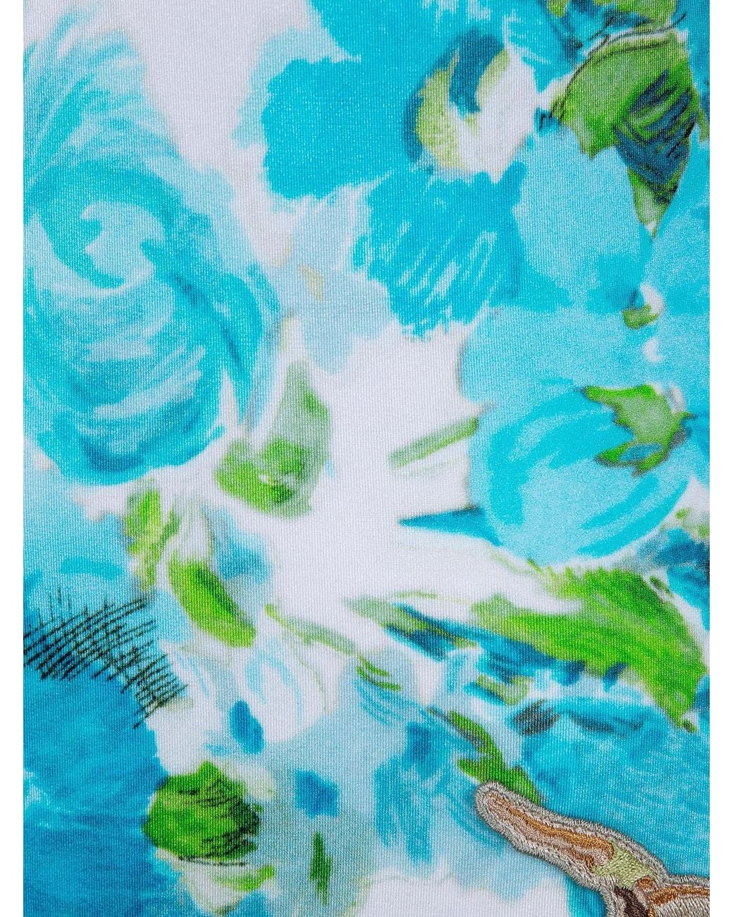 Chloé Blue Aqua Flower-Print One-Piece Swimsuit