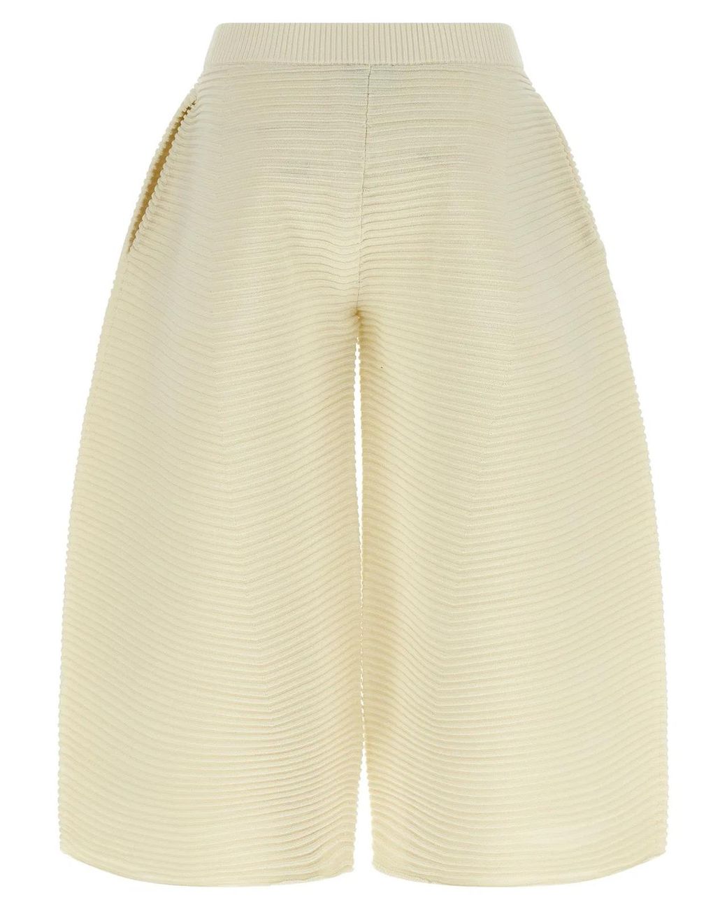 Issey Miyake Natural 'Corrugated Knit' Pants