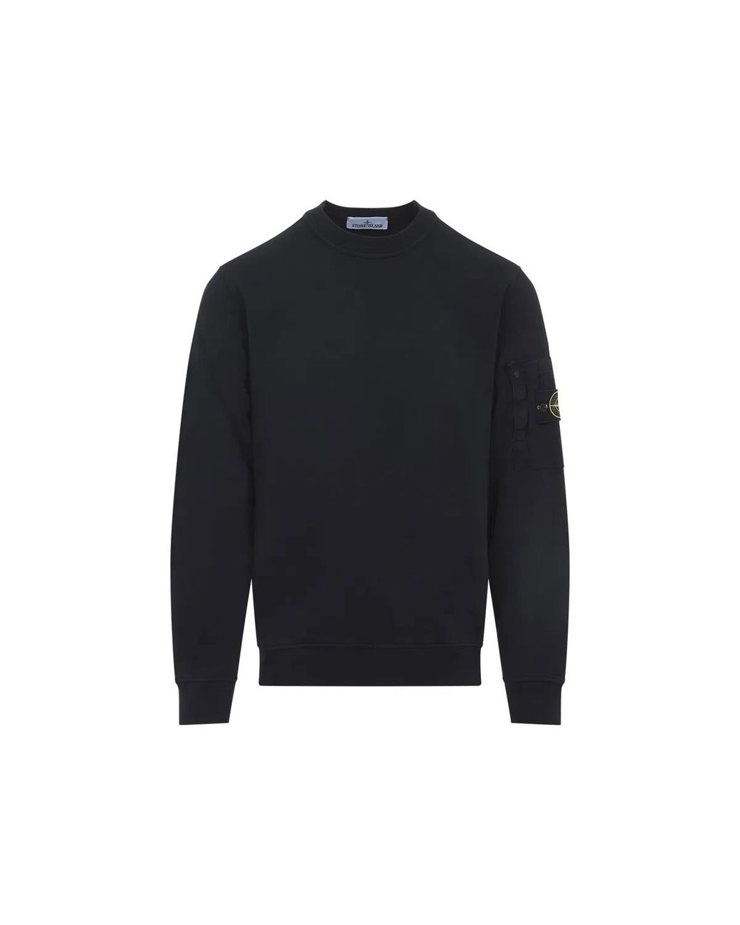 Stone Island Blue Regular Fit Crew Neck Sweatshirt With Seasonal Pocket for men