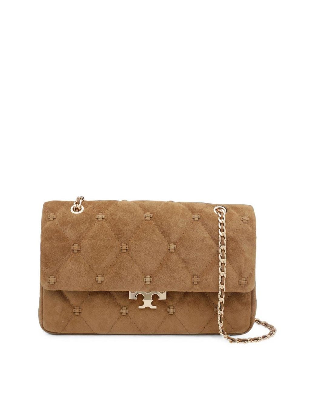 Tory Burch Brown Romy Knot Suede Leather Shoulder Bag