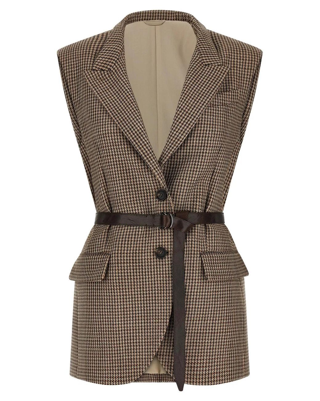Brunello Cucinelli Gray Virgin Wool Sleeveless Jacket Clothing