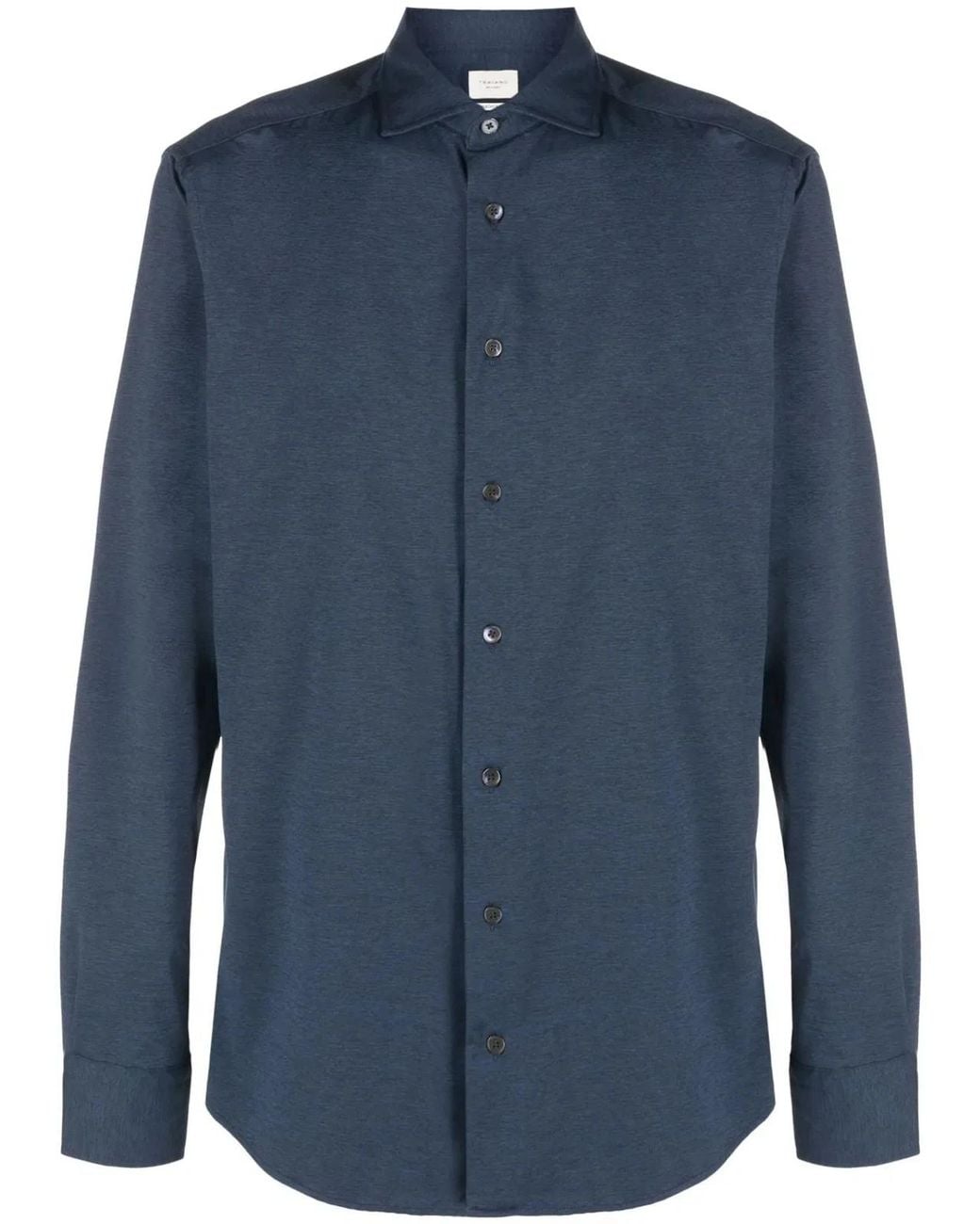 Traiano Blue Rossini Radical Plain Polyamide Shirt for men