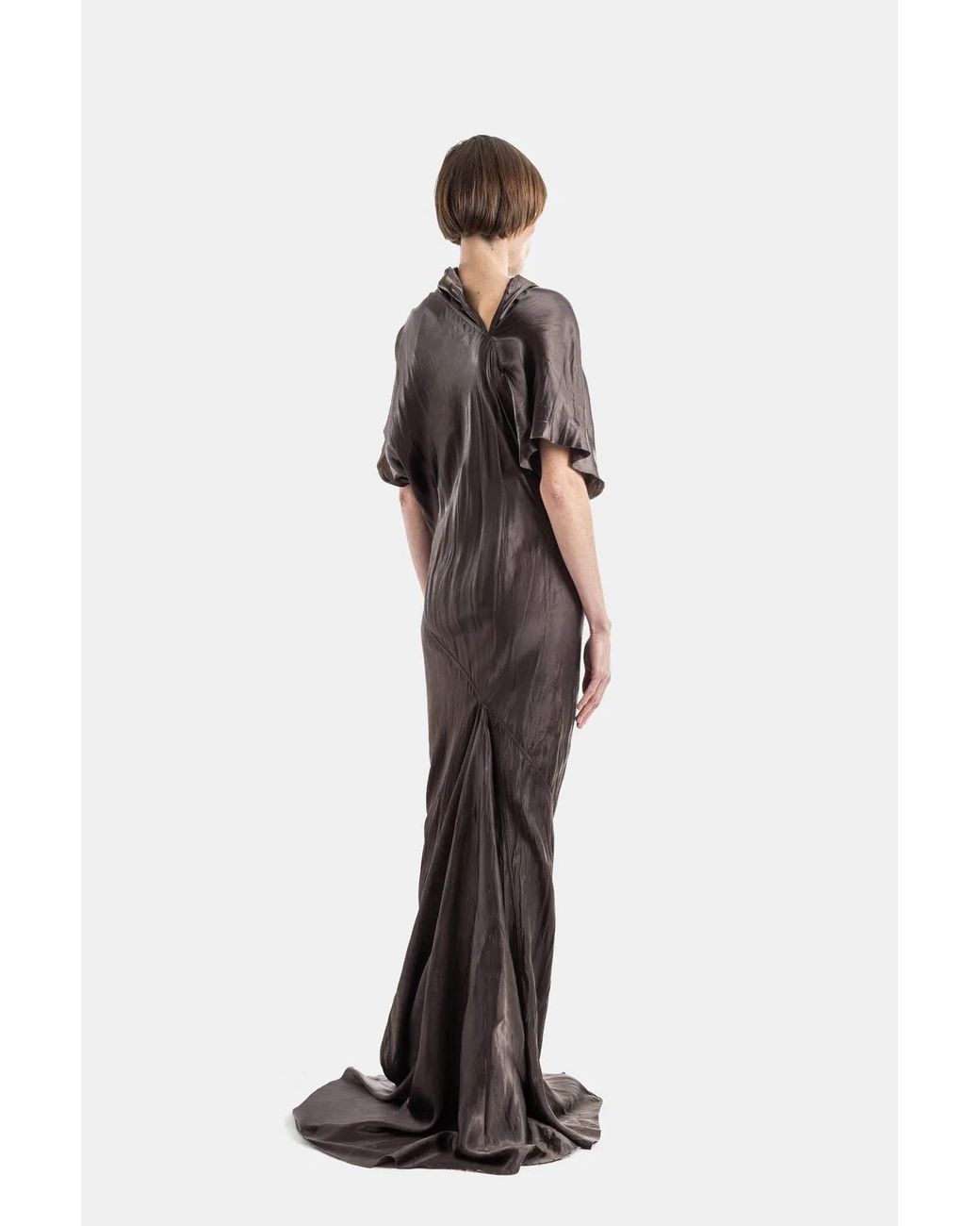 Rick Owens Multicolor Robe Longue En Cupro Satiné Drapé Seb Gown