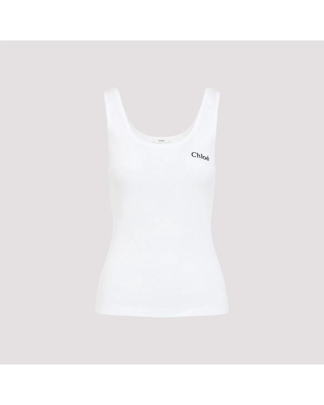 Chloé White Jersey Tank Top