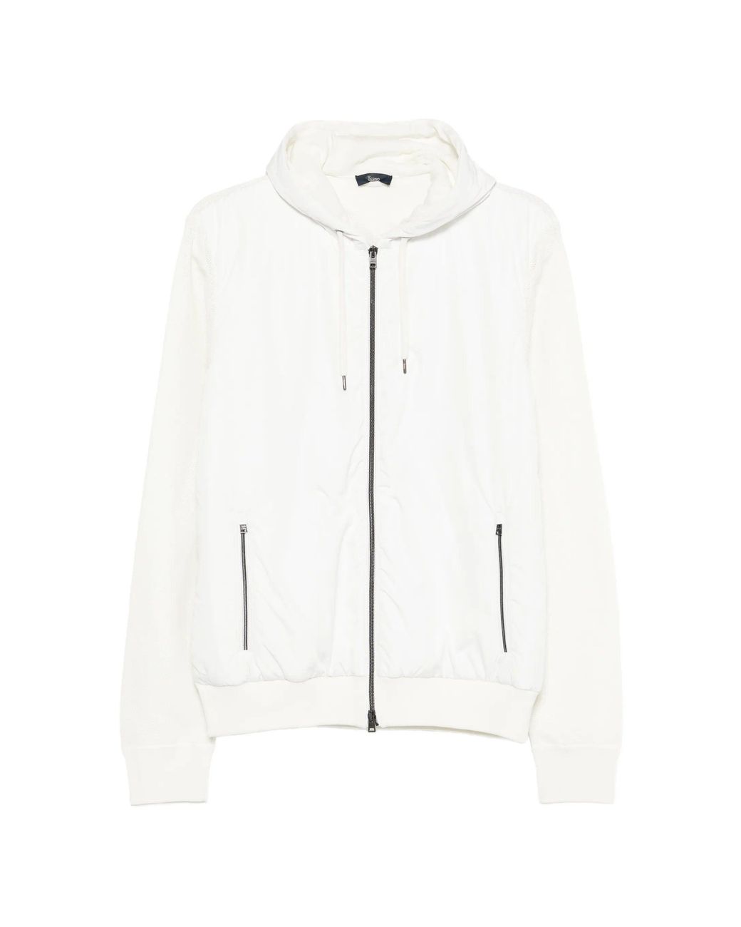 Herno White Natural Cotton Polyester Sweatshirt Jacket for men