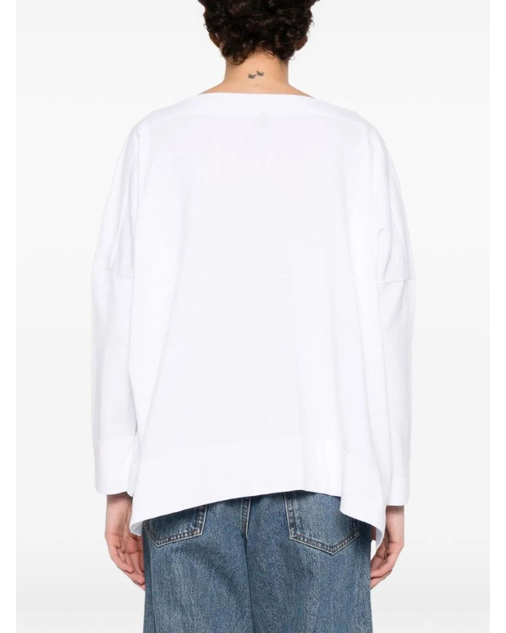 Daniela Gregis White Cotton Boat-Neck Sweater