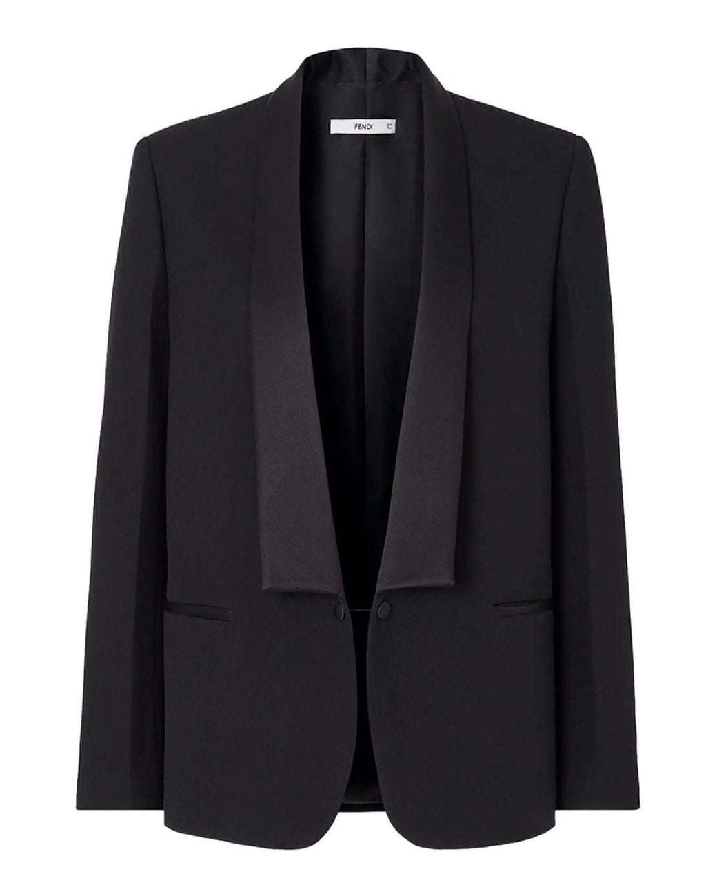 Fendi Black "De Poudre" Satin Jacket