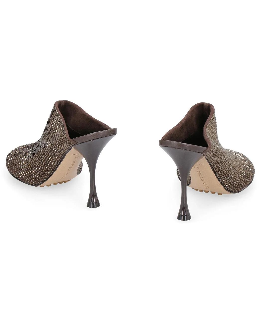 Bottega Veneta Brown Sparkle Dot Sock Leather Mules