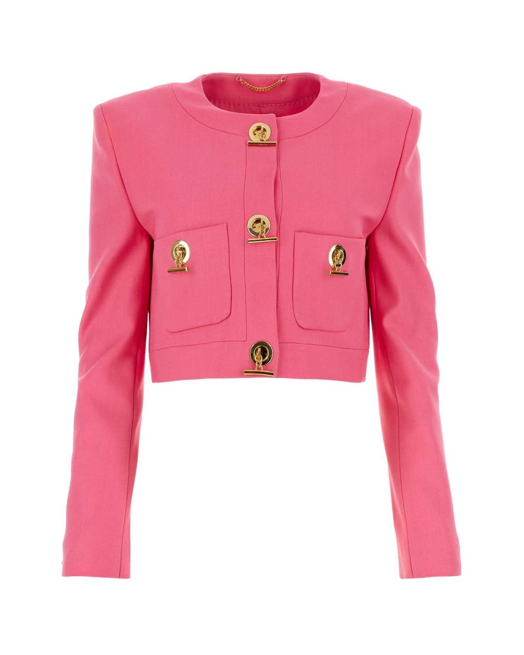 【関税&送料込】Moschino Fuchsia Stretch Gabardine Blazer Moschino Couture Fuchsia Stretch Gabardine Blazer in Pink | Lyst