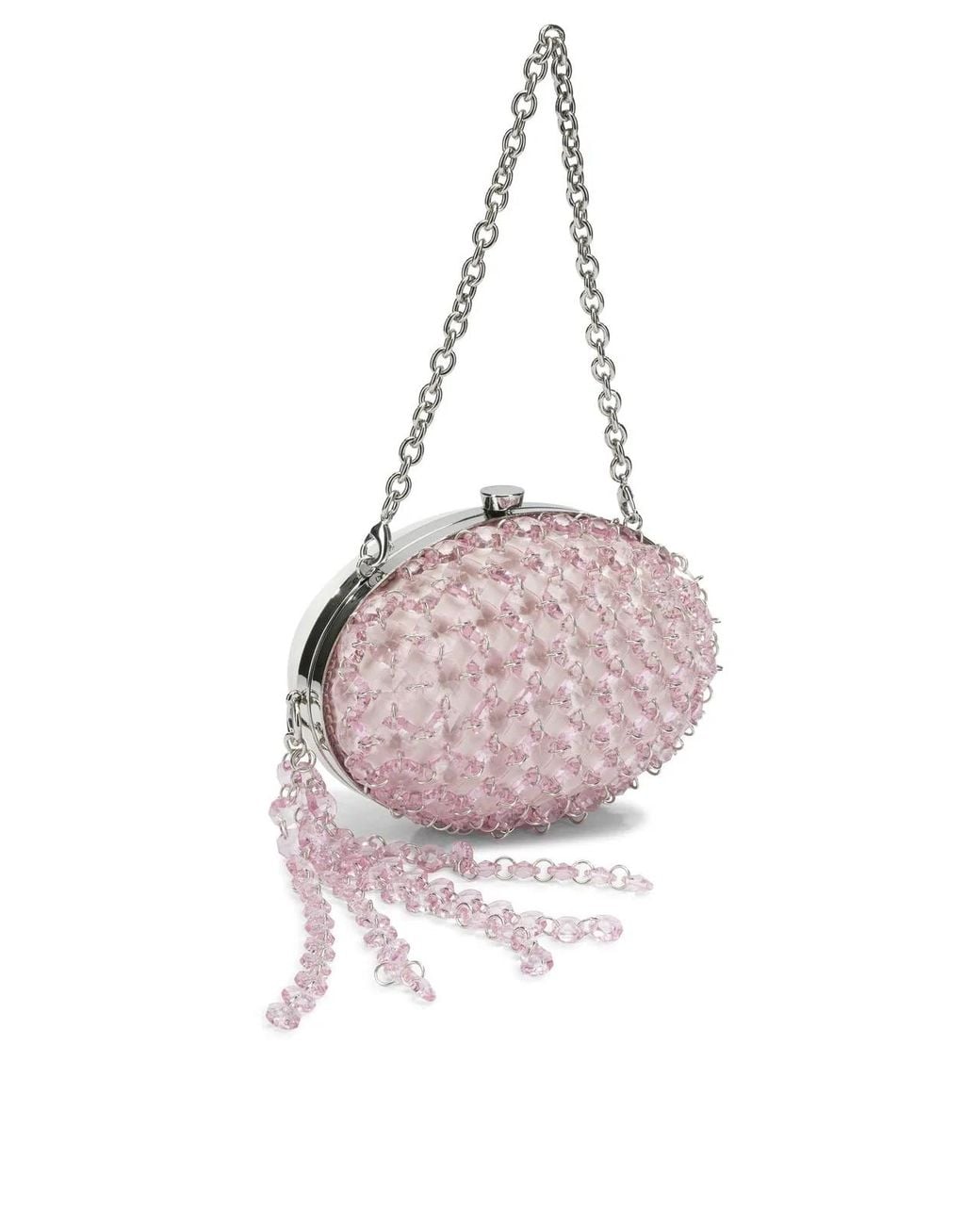 Self-Portrait Pink Clutch With Crystals