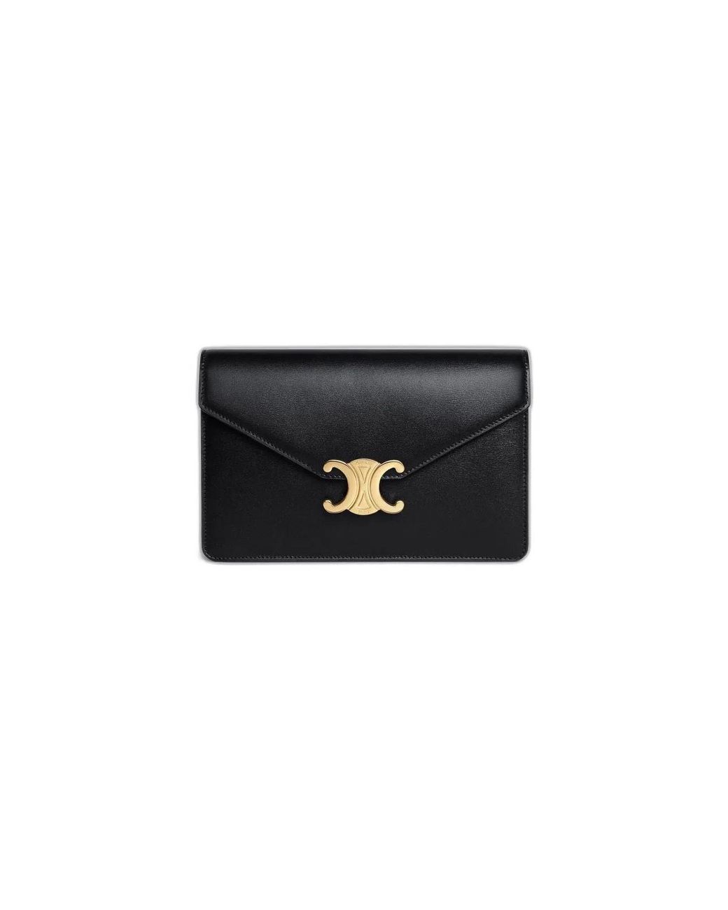Céline Black Margo Chain Wallet Glossy Calfskin