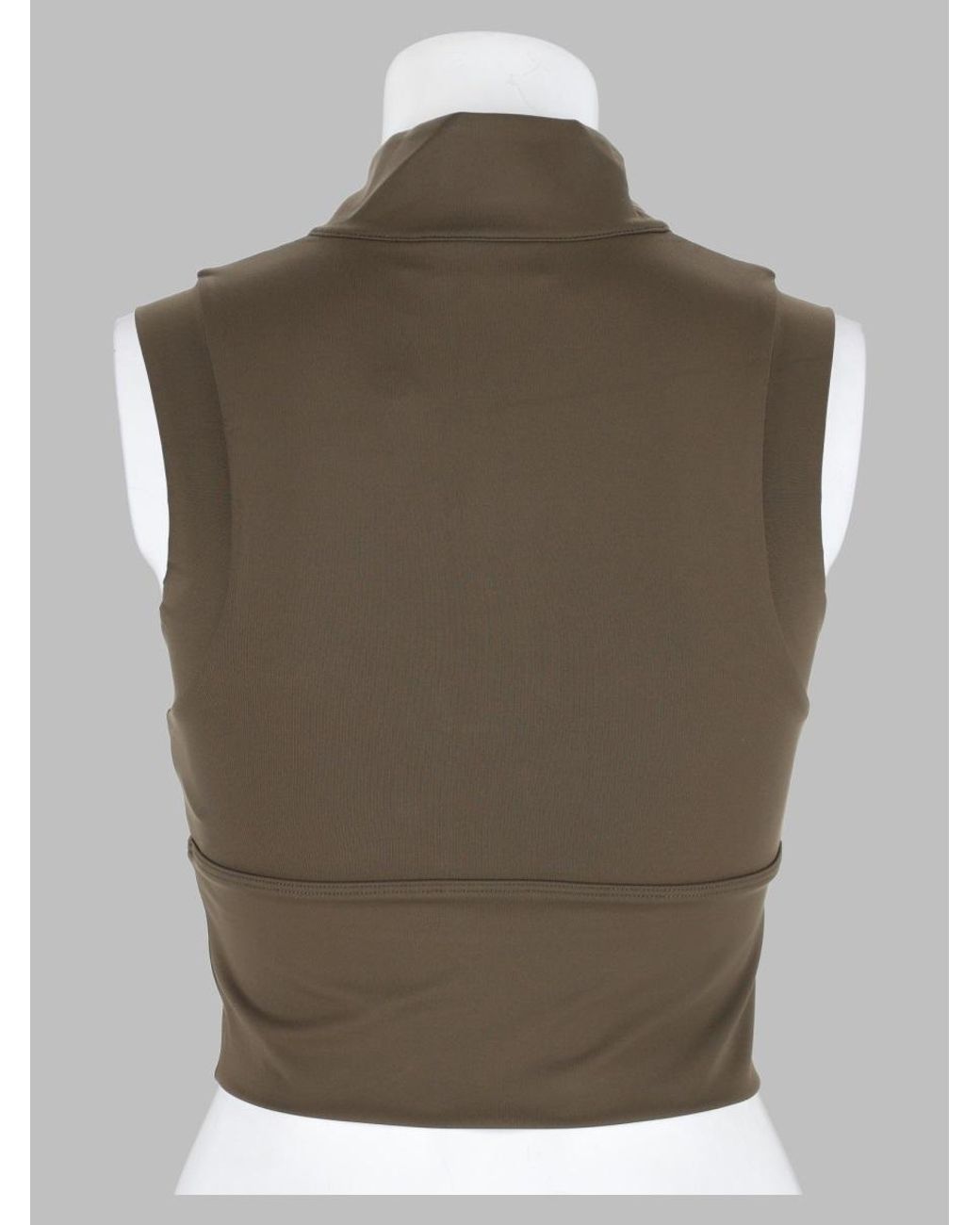 HOUSE OF GRAVITY Brown Hog Turtle Zipper Crop Top