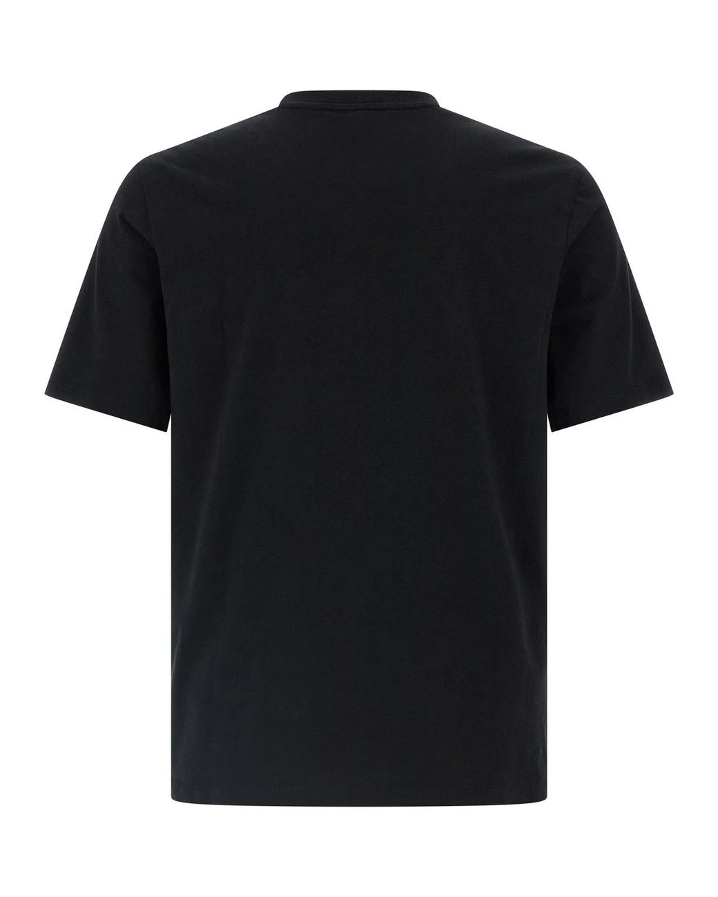 Maison Kitsuné Black Crew Neck Cotton T-Shirt With Logo for men