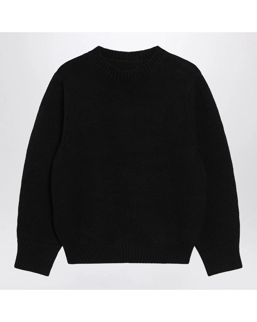 Totême Black Oversized Crewneck Sweater