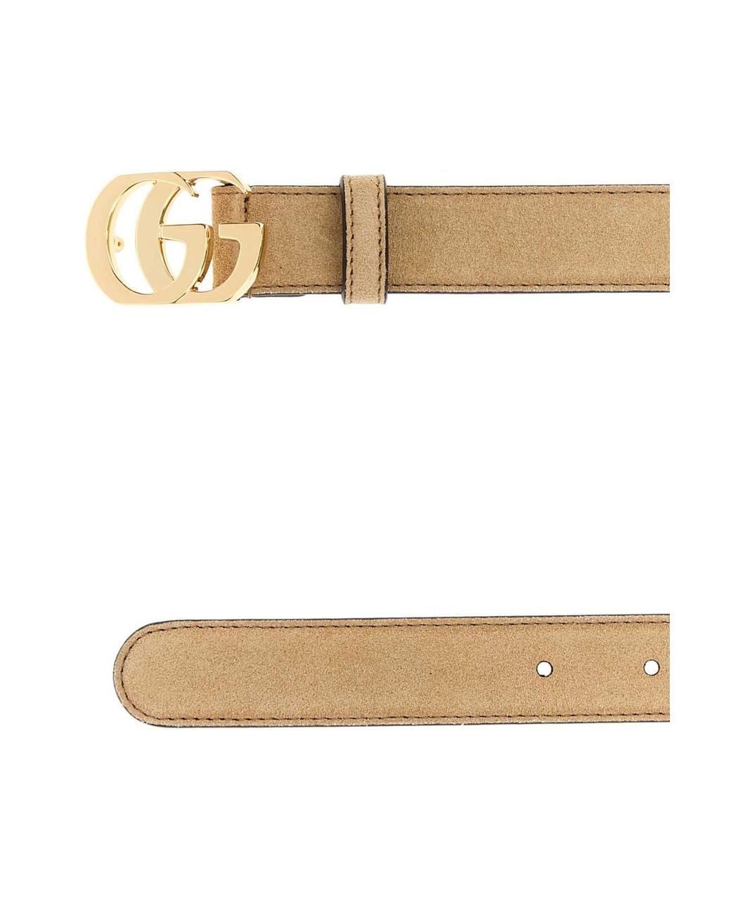 Gucci White Sand Suede Belt