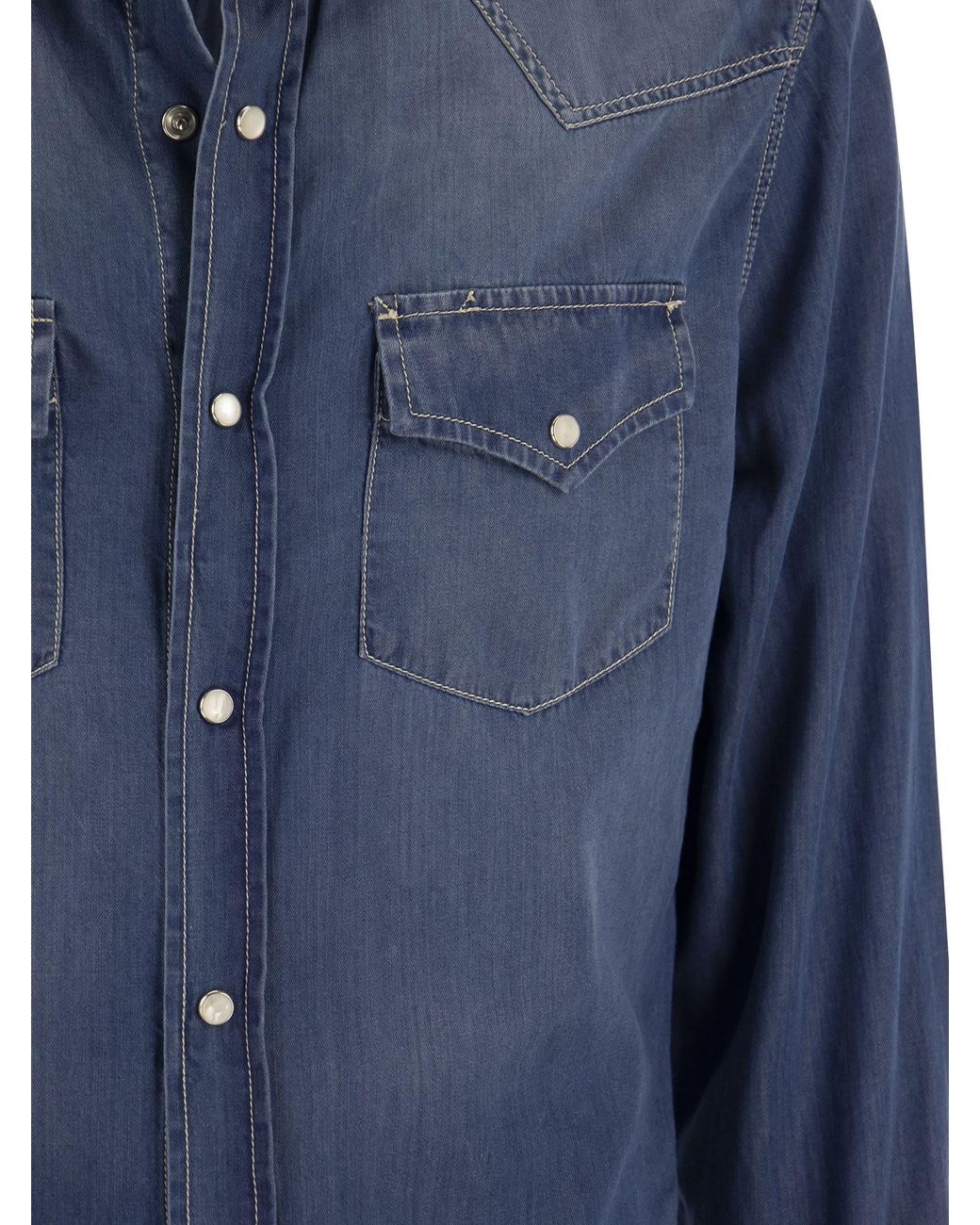 Brunello Cucinelli Blue Easy Fit Shirt