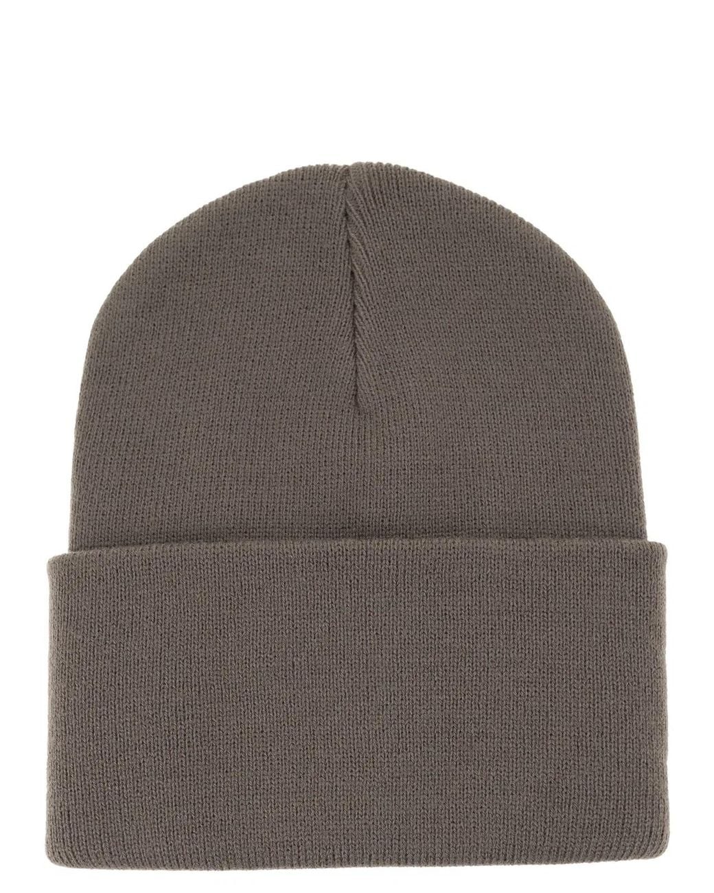 Carhartt Gray Hat With Turn-Up And Logo Label