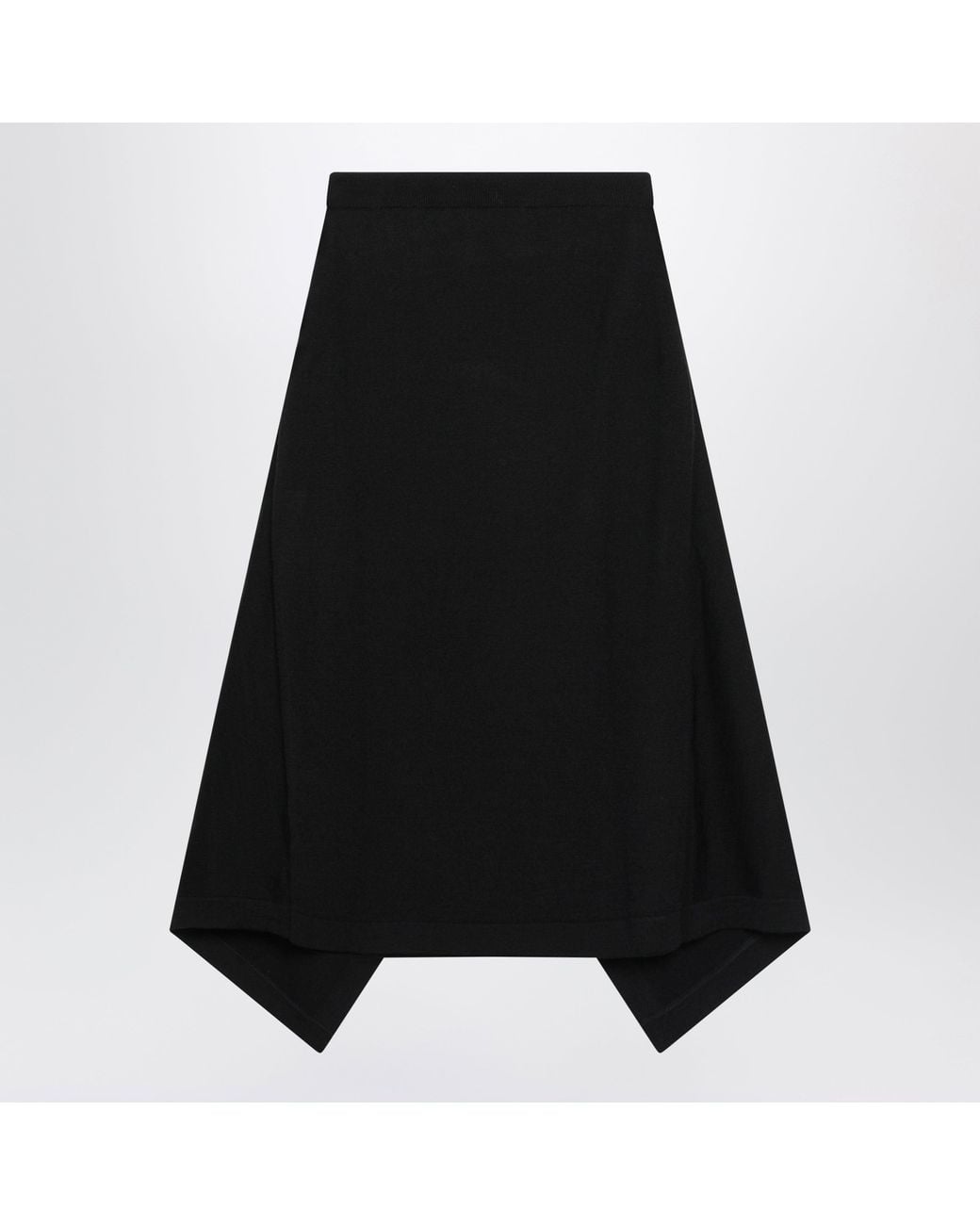 Lemaire Black Merino Wool Blend Midi Skirt