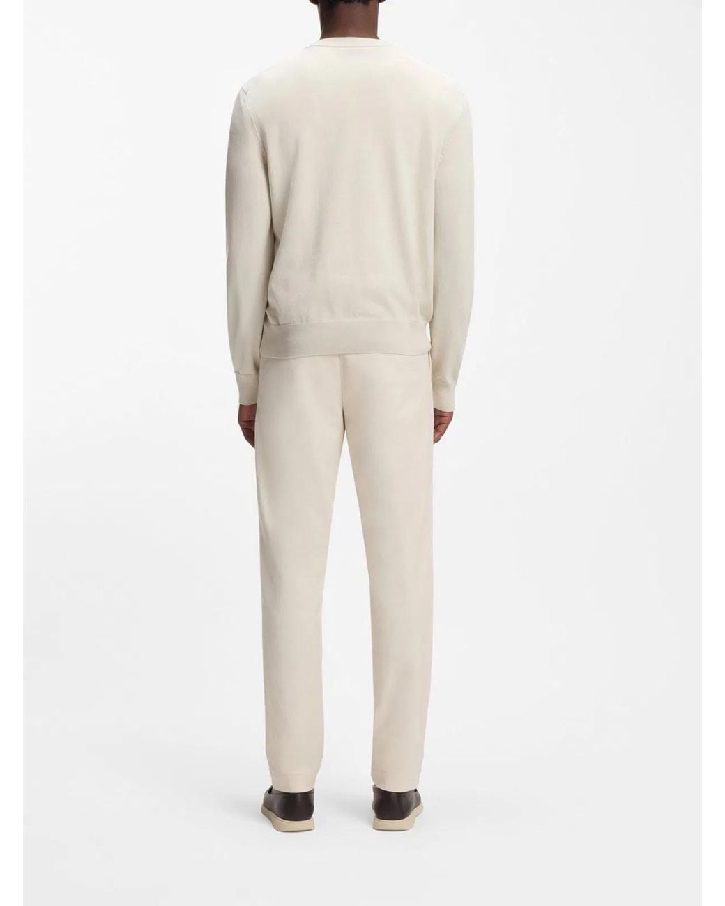 Boss White Cotton Sweatshirts for men