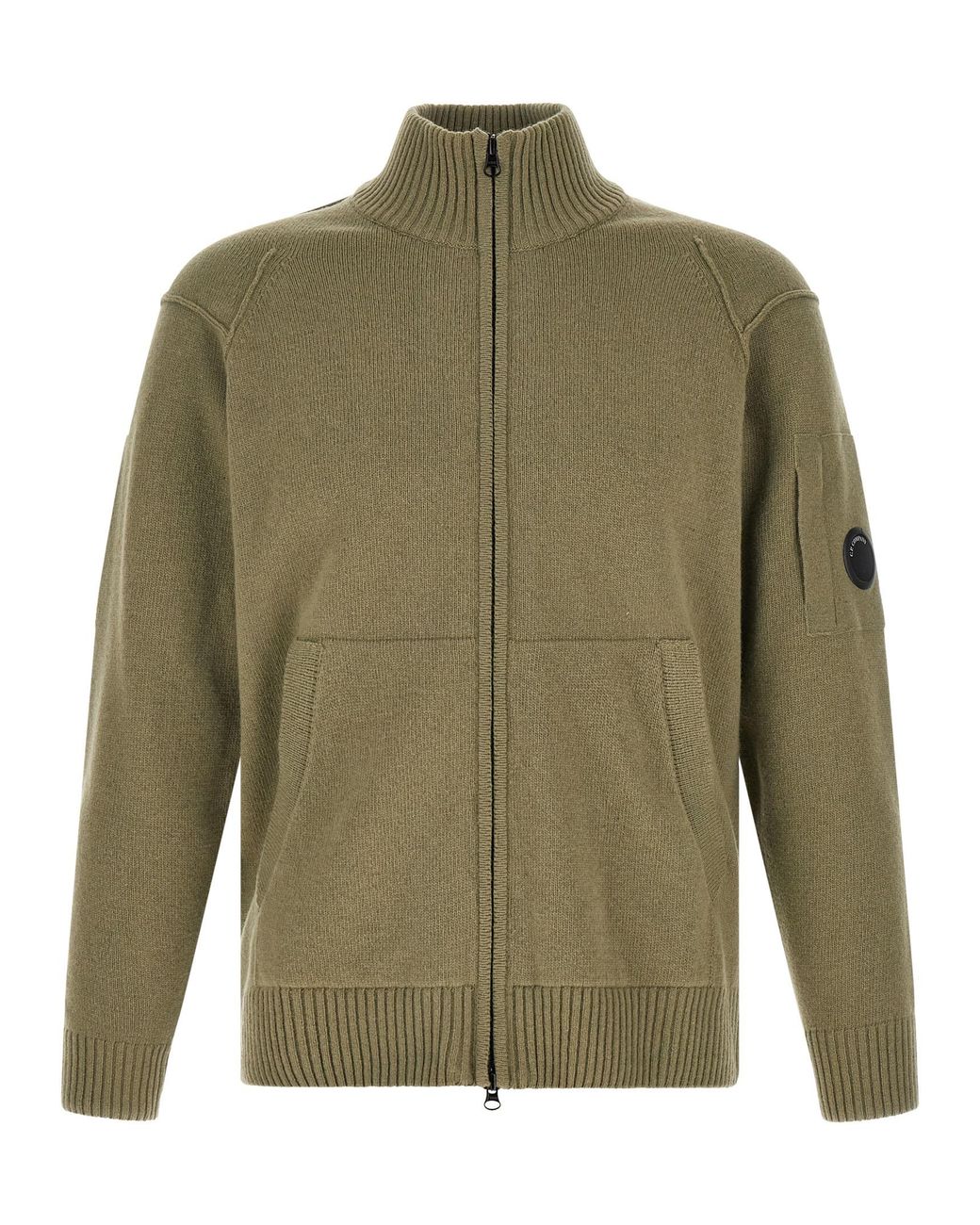 C P Company Green Wool Cardigan for men
