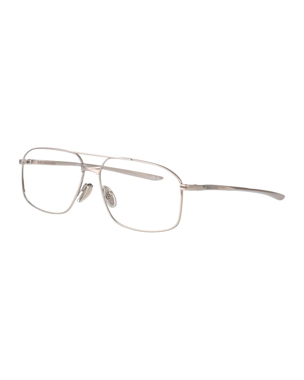Balenciaga Metallic Transparent Metal Glasses for men