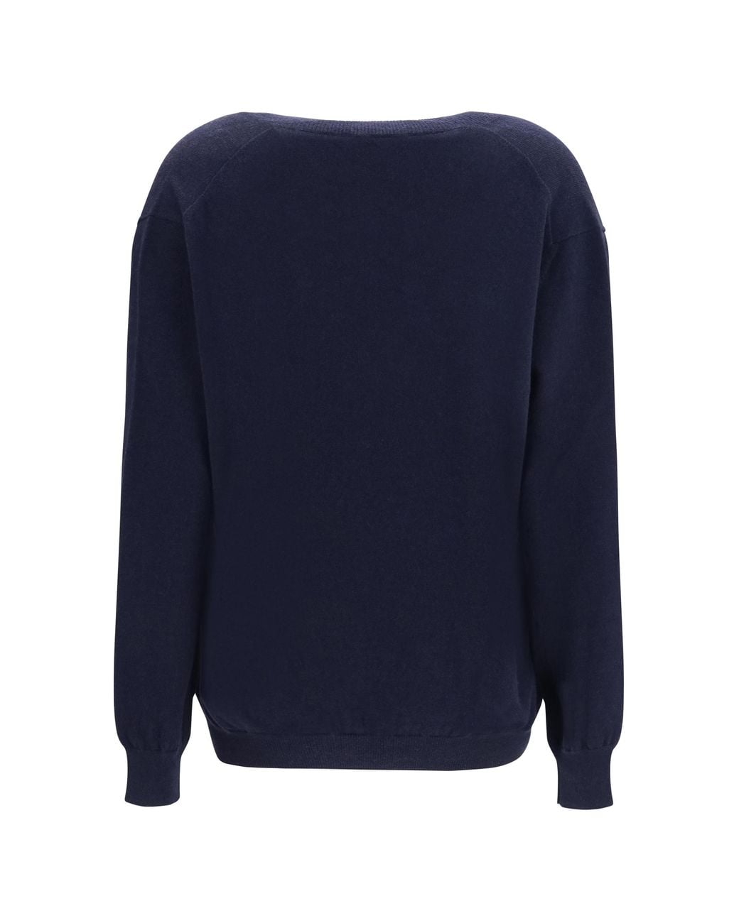 Malo Blue Cashmere V-Neck Sweater Kashmir/Capra Hircus