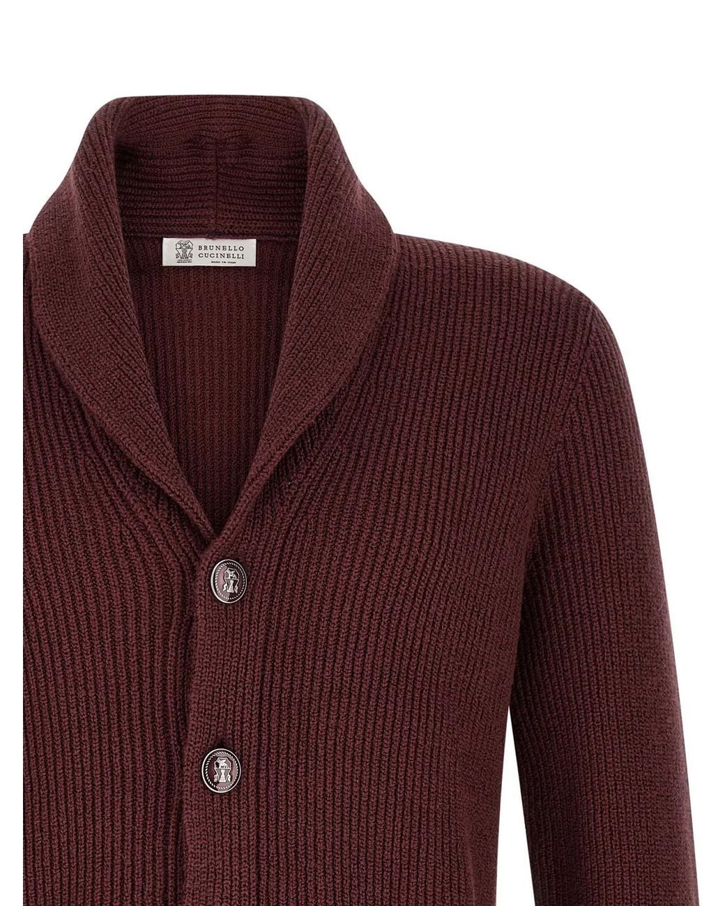 Brunello Cucinelli Purple Malfilé Cotton Cardigan for men