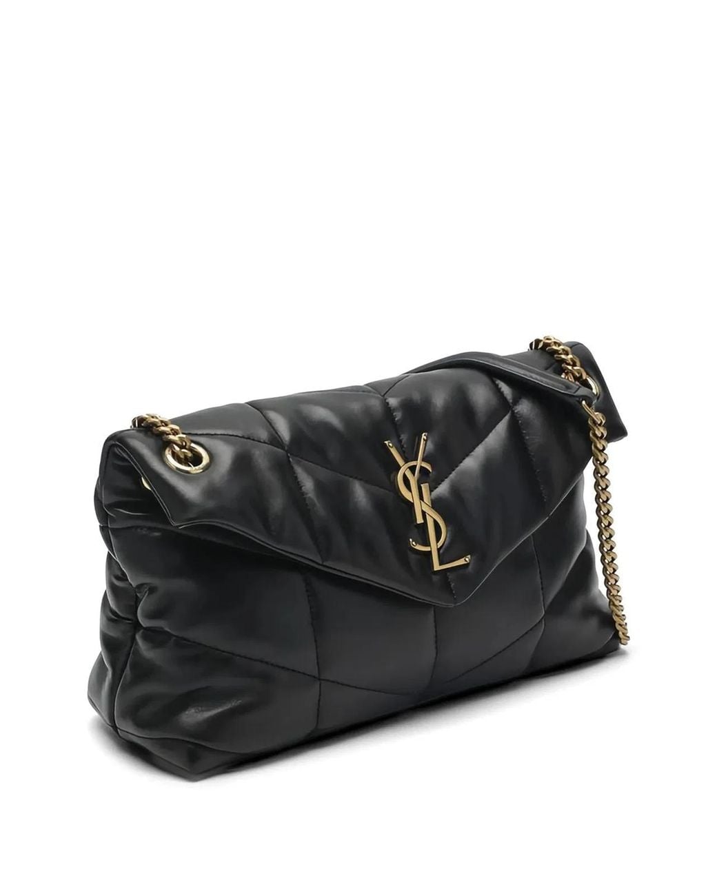 Saint Laurent Black Small Loulou Puffer Shoulder Bag
