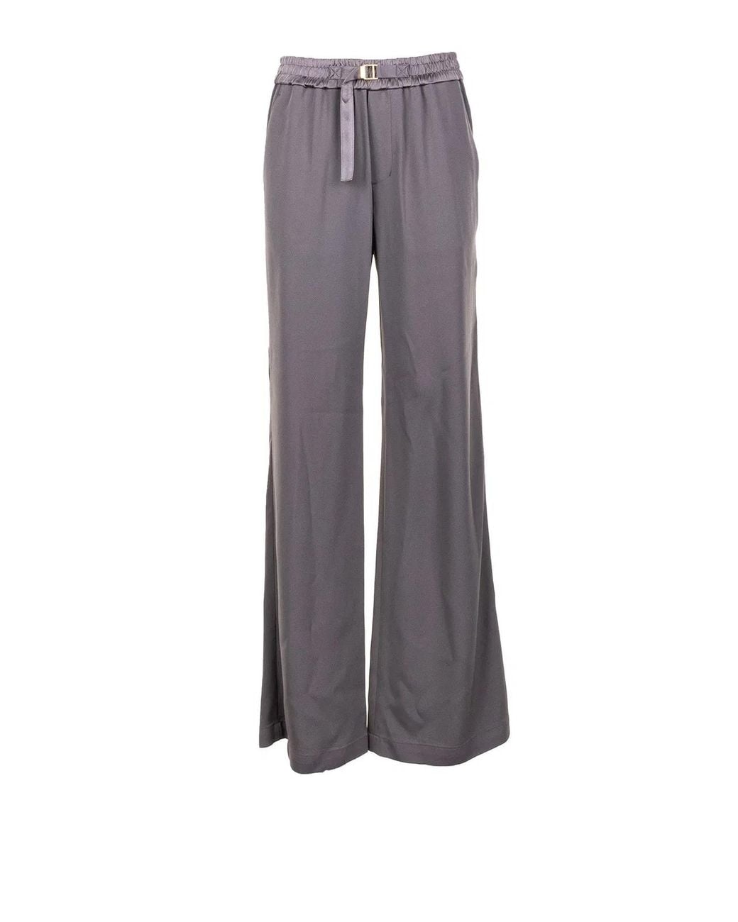 AMI Gray Pantalon Flare Taille Elastiquee