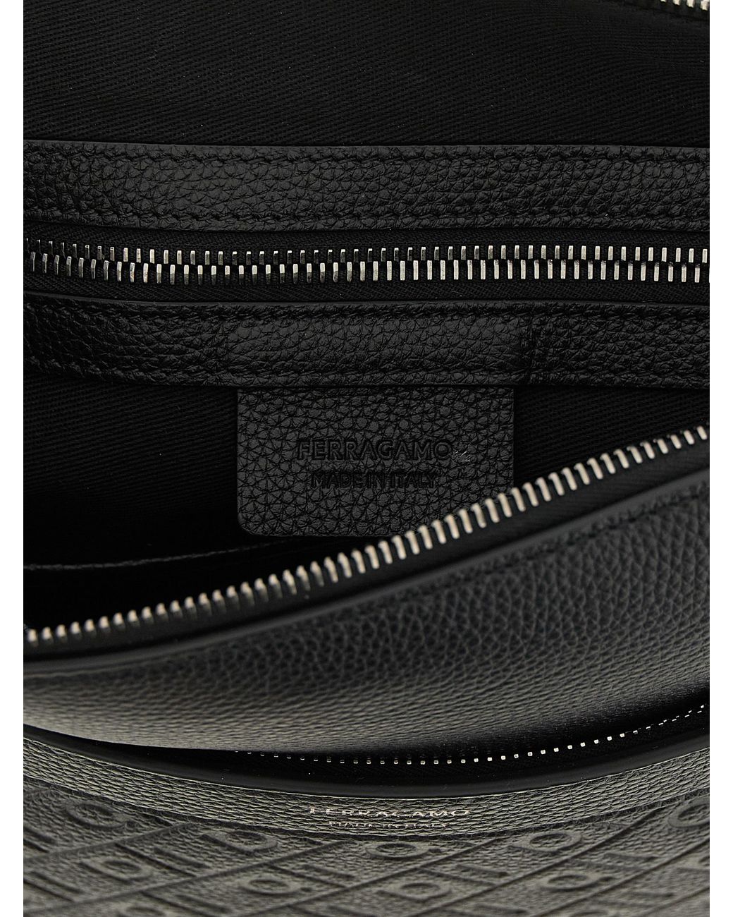Ferragamo Black Monogram' Messenger Crossbody Bag for men
