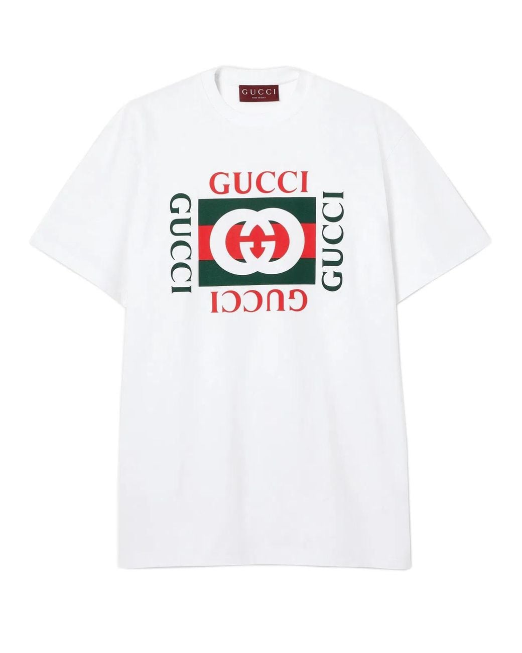 Gucci White Printed Cotton Jersey T-Shirt