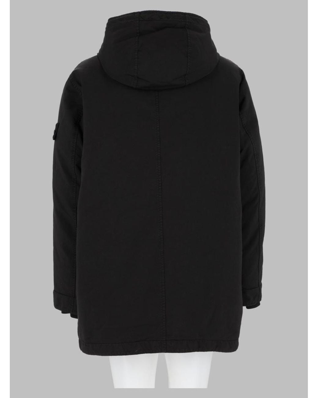 Stone Island Black Relaxed Hooded Functional Pocket Bomber Jacket for men