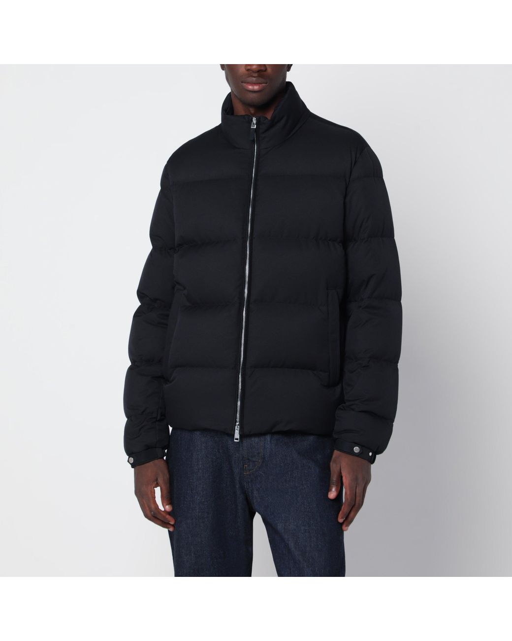 Zegna Black Zip-Up Down Jacket for men