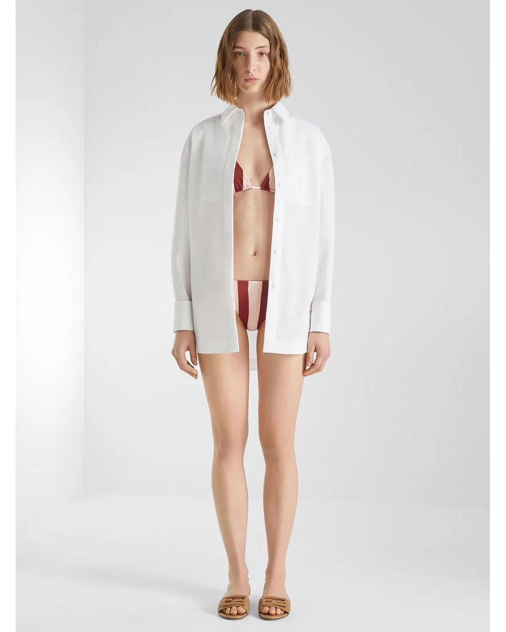 Fendi Red Reversible Triangle Bikini Top