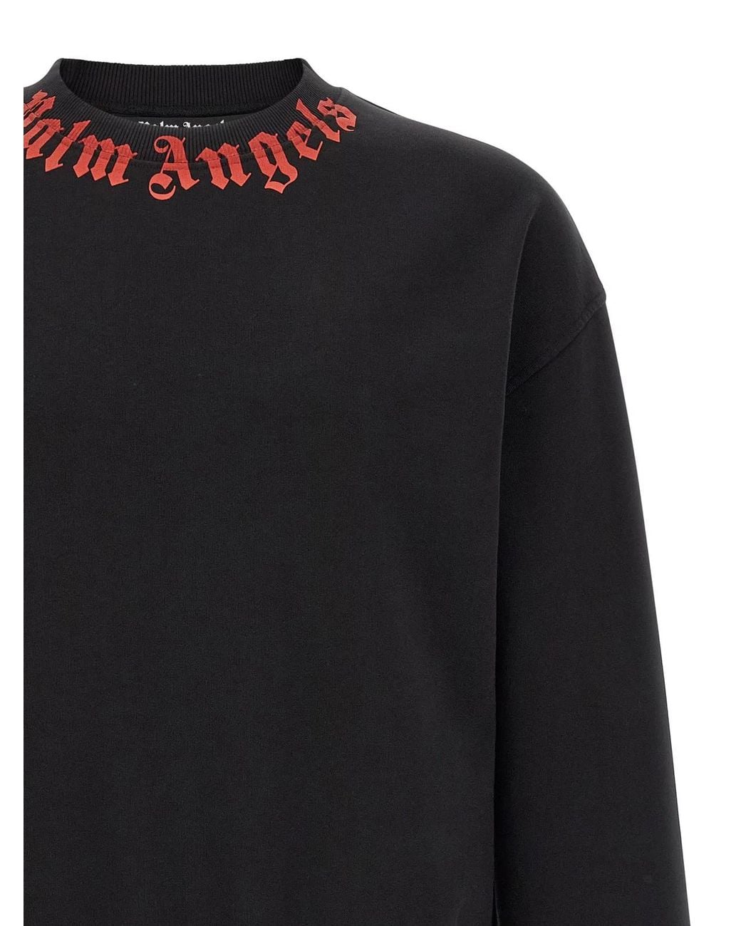 Palm Angels Black 'Neck Logo' Sweatshirt for men