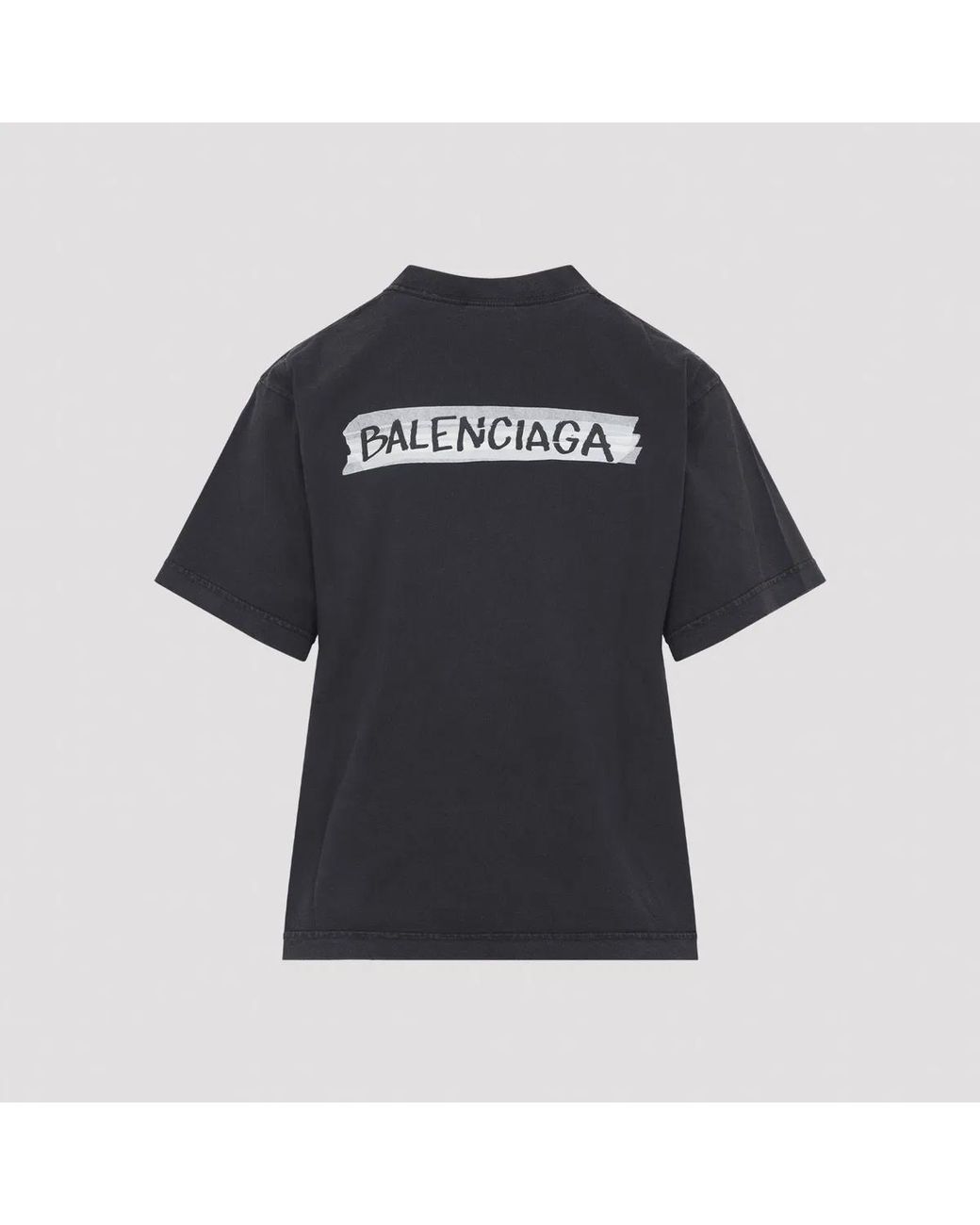 Balenciaga Black Cotton T-Shirt With Print for men