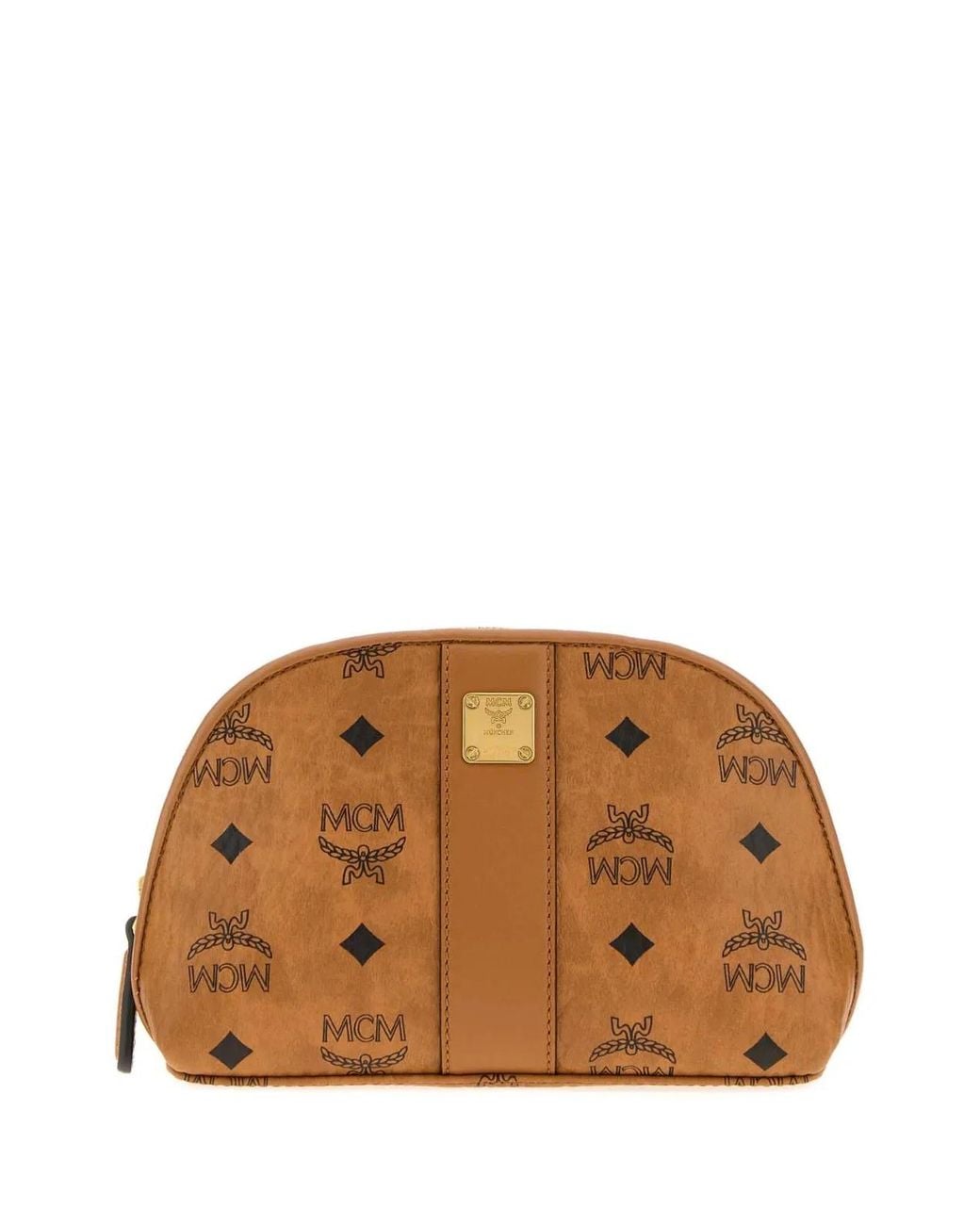 MCM Brown Canvas Mini Beauty Case
