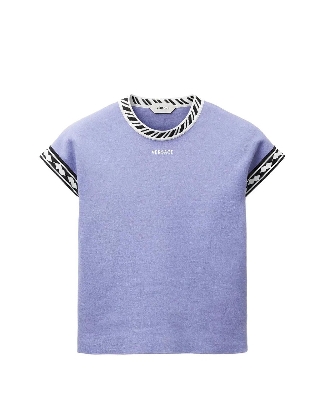 Versace Blue Embroidered Logo Short Sleeve T-Shirt (Size 38)
