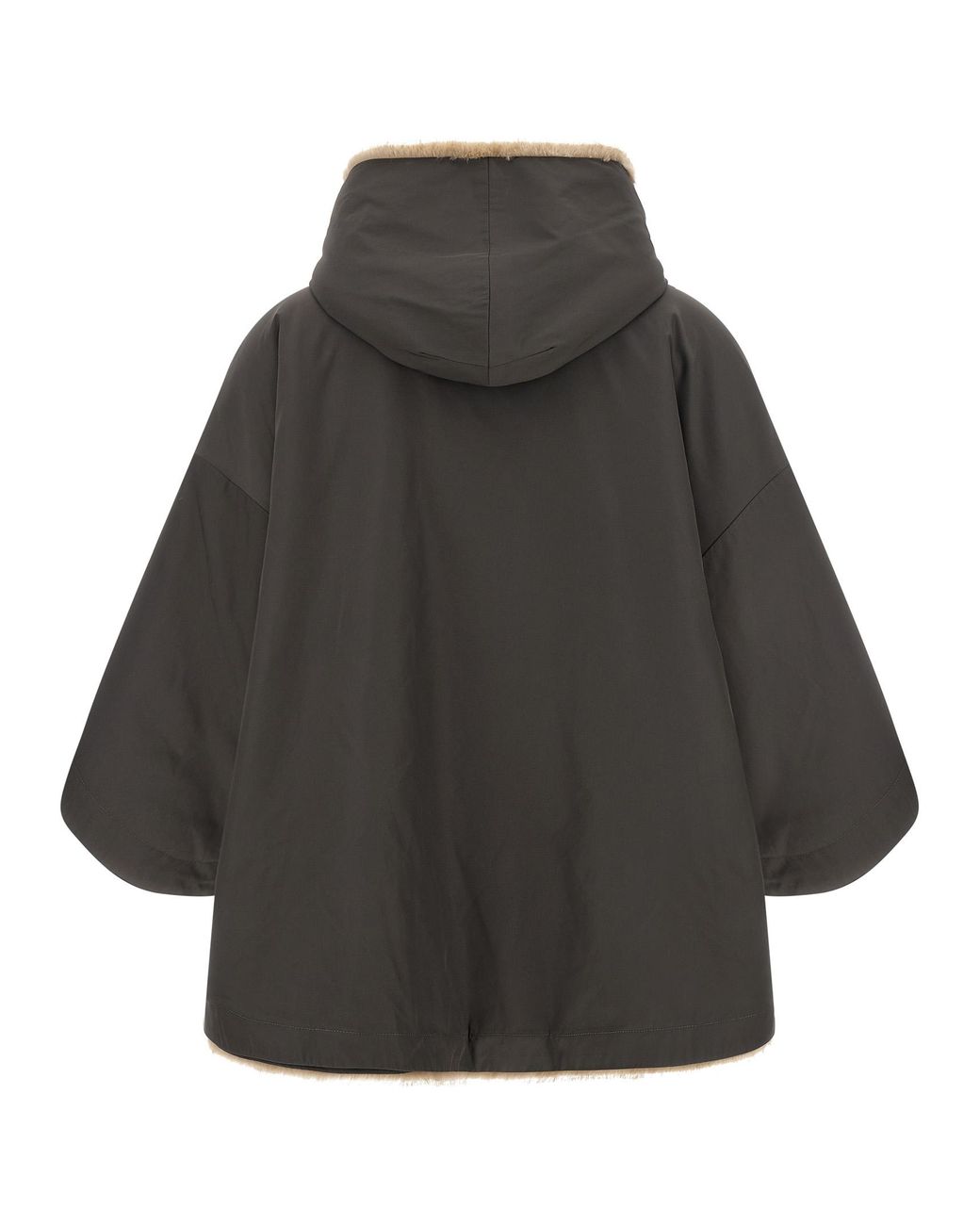 Lou Andrea Gray Reversible Cape With Hood