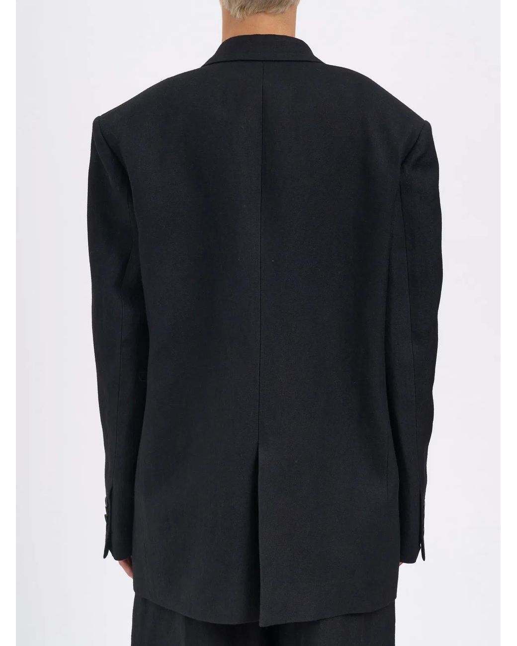 Uma Wang Black Kava Wool And Linen Jacket