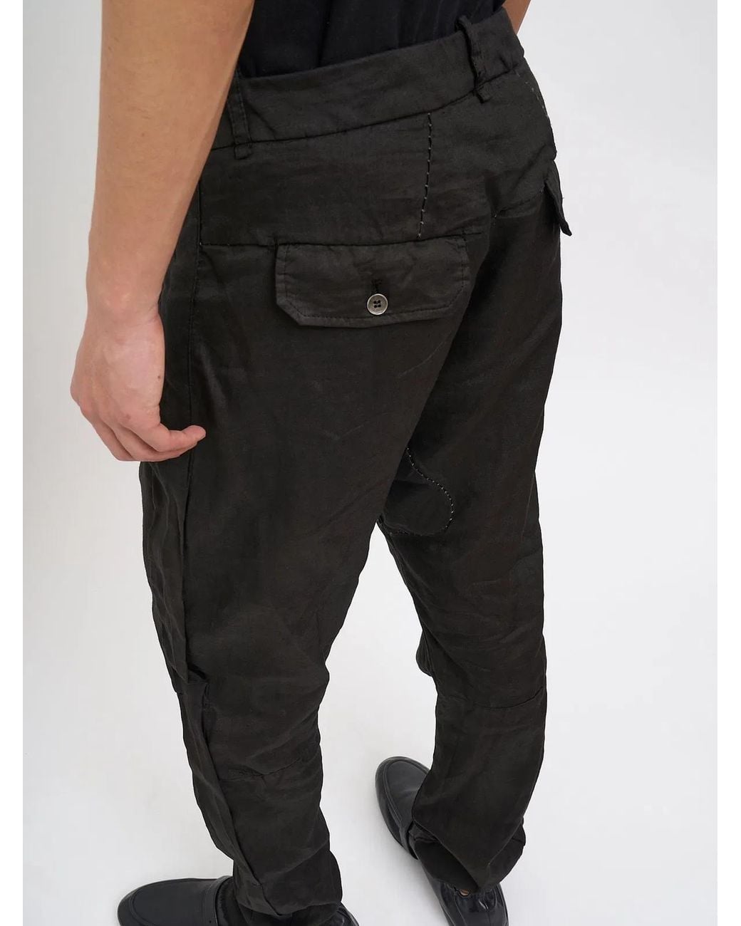 Masnada Black Baggy Copper Pants for men