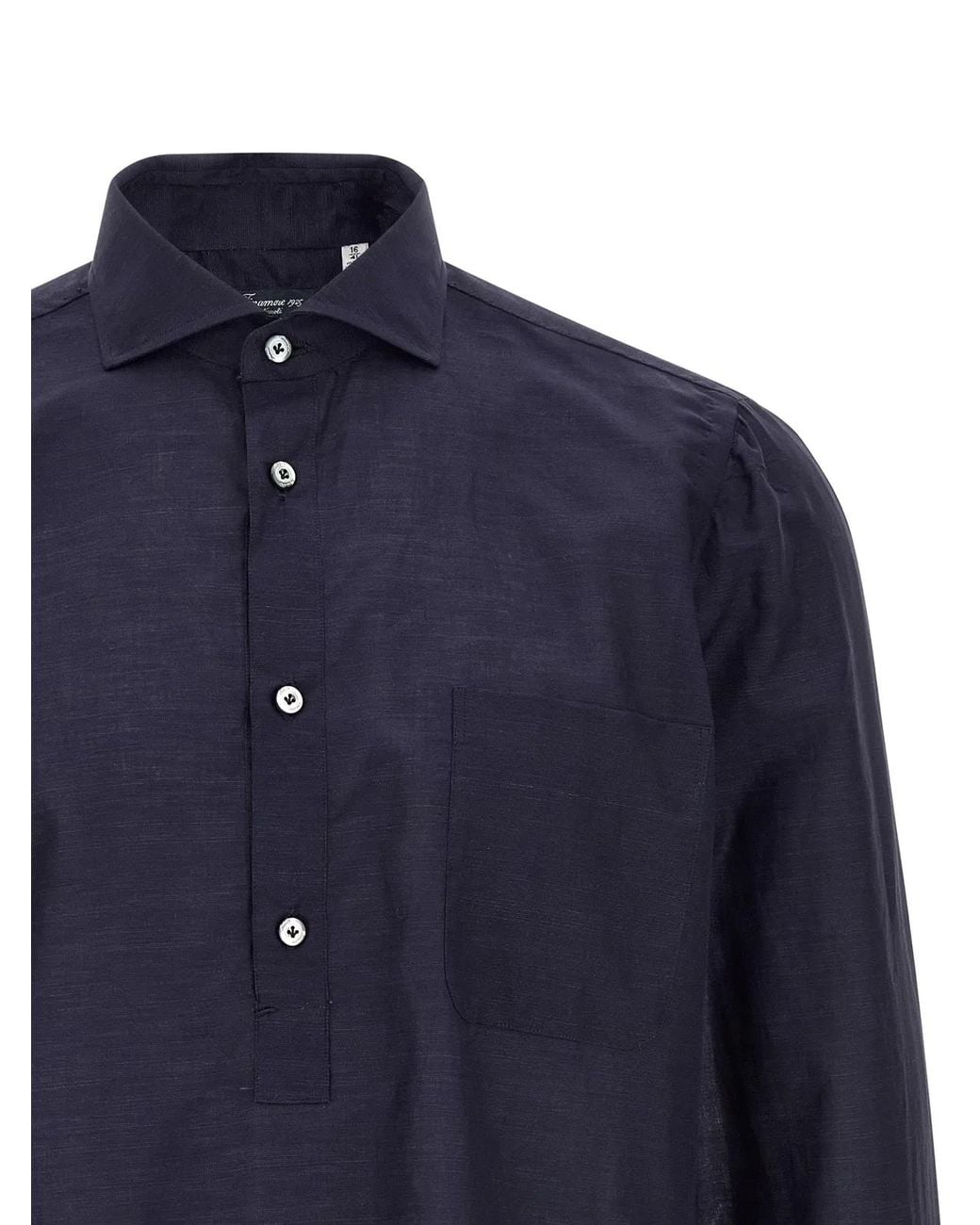 Finamore 1925 Blue 'Porto' Blouse for men